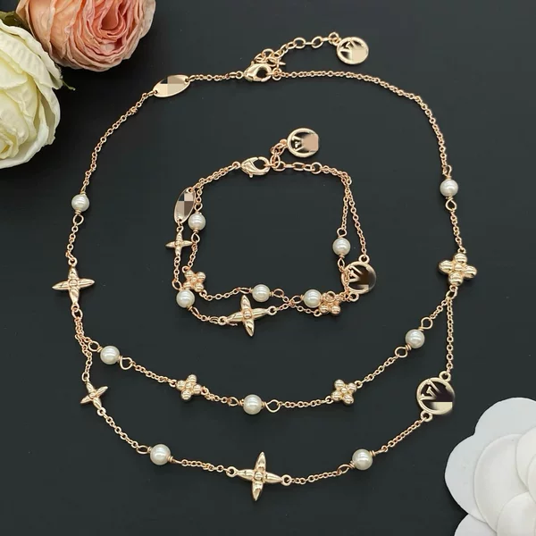Lujia's Southeast Asian best-selling light luxury pearl necklace and bracelet set with earrings, fashionable and versatile for everyday wear, European and American style accessories