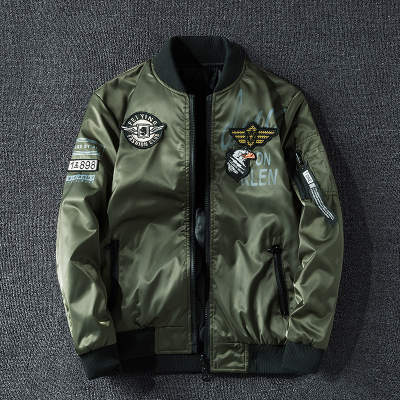 Chaqueta de los hombres American Air MA1 piloto uniforme escolar estilo militar chaqueta de los hombres retro más el tamaño uniforme de béisbol de los hombres