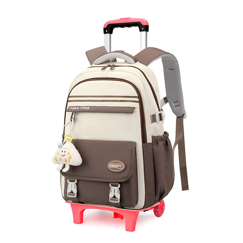 Pescado natural estilo coreano estudiantes de grado 3 - 6 bolsas escolares de varilla de tracción, bolsas escolares de moda ligeras de gran capacidad de estudiantes de secundaria