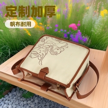 加工定制加厚棉帆布单肩斜跨小众帆布包斜挎大容量轻便耐磨