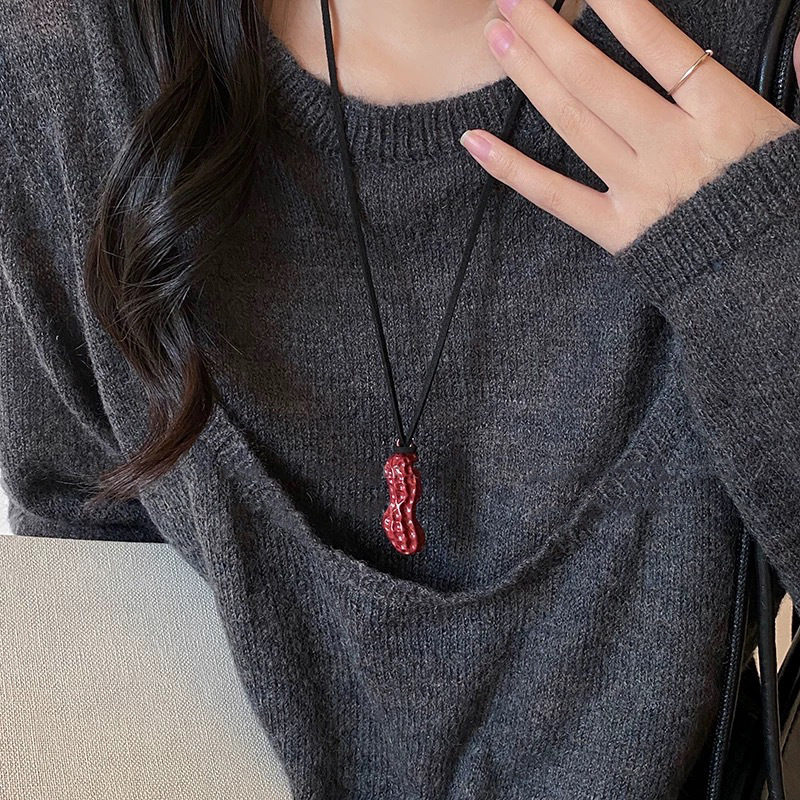 Otoño y invierno minimalistas collares colgante de goteo de Feng Shui mujeres chaqueta larga suéter cadena casual accesorios de lujo ligero