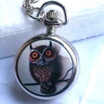 White steel enamel watch eagle hanging watch Japanese and Korean popular owl pocket watch Taobao hot sale watch biao