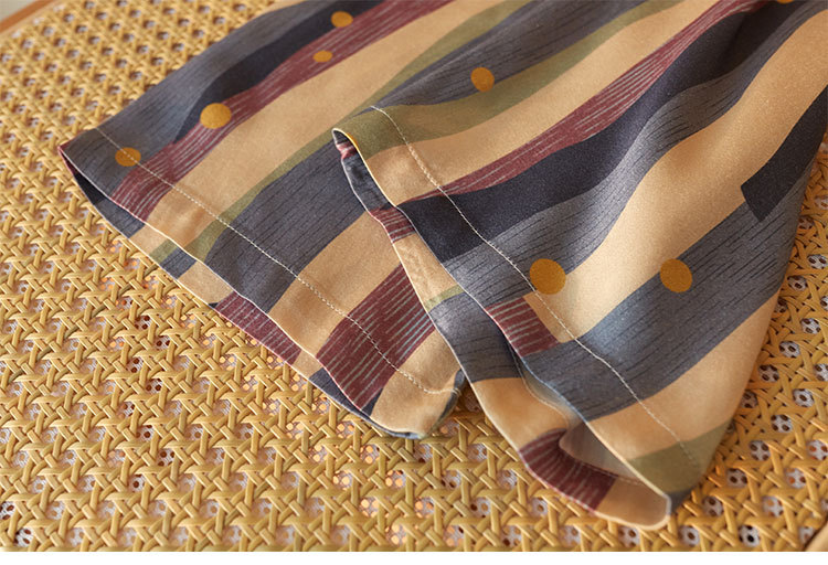 Title 7, Retro Oil Painting Striped Pajama Set