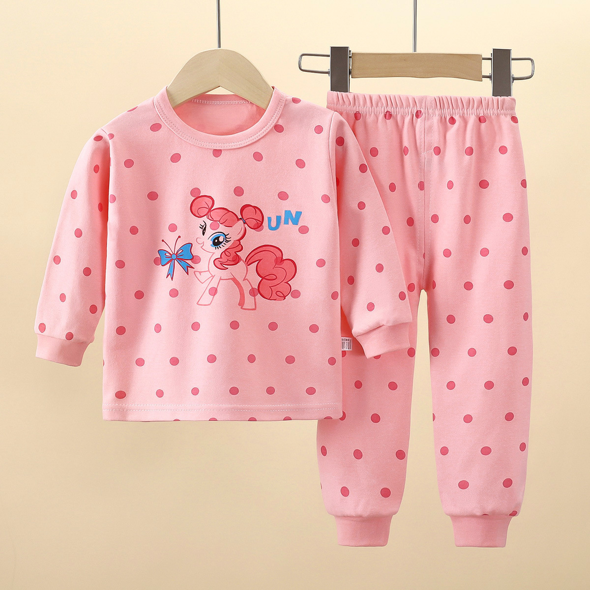 Conjunto de ropa interior para niños de otoño, nuevo estilo de algodón puro, pijamas para niños, servicio a domicilio para niñas, ropa de otoño para niños grandes, pantalones largos, ropa para niños