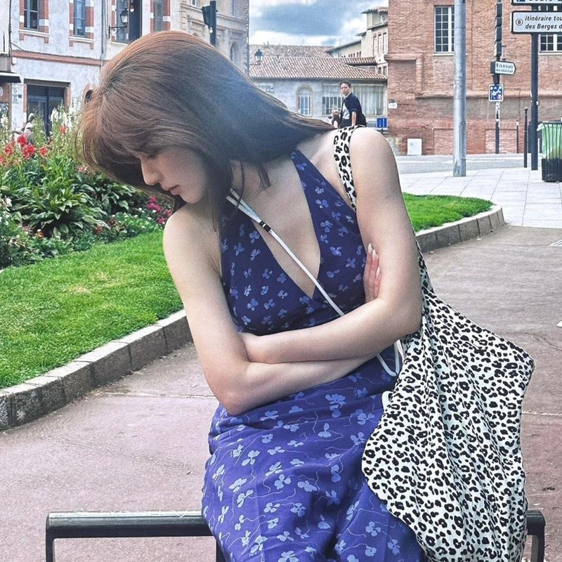 South Korea Ins Same Style Leopard Print Bag Zhao Ruth Same Style Corduroy Printed Canvas Bag Large Capacity Shoulder Bag Crossbody Bag