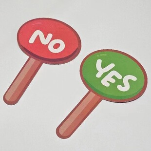 YESNO赞成反对举手牌小学生儿童英语回答问题对错教具手举牌-阿里巴巴