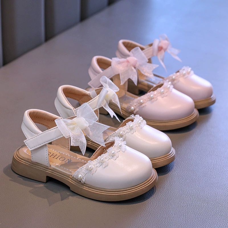 Сандалии принцессы для девочек, весна-лето 2025, новые детские полусандалии на мягкой подошве для маленьких девочек, универсальная детская пляжная обувь среднего и большого размера