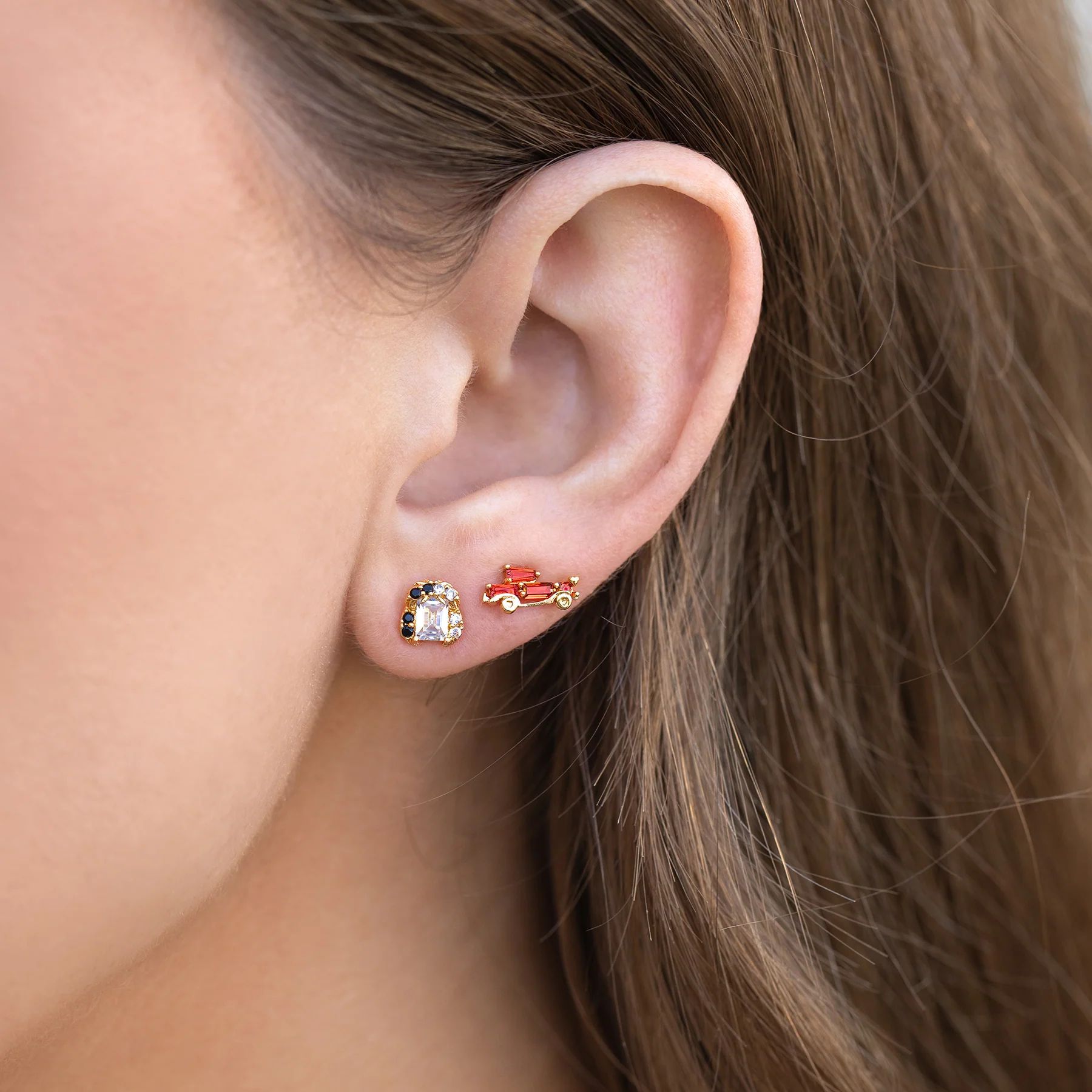 9g Weight Copper Ear Needle Material Ear Studs Classification 1 Pair Quantity Party, Street Occasion Copper Material Cartoon Pattern Women's Gender Cute, Classic Style Style 1 Pair Cute Classic Style Cartoon Copper Copper Earrings 8