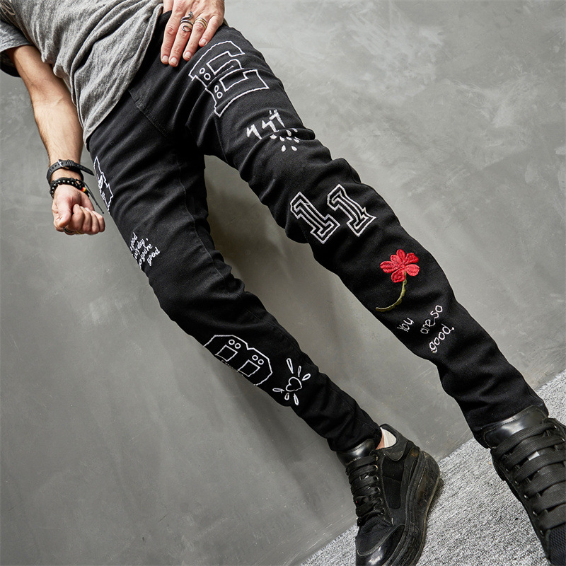 Slim Fit Jeans For Men In Black Stylish Stretch Denim Trousers_voghion.com