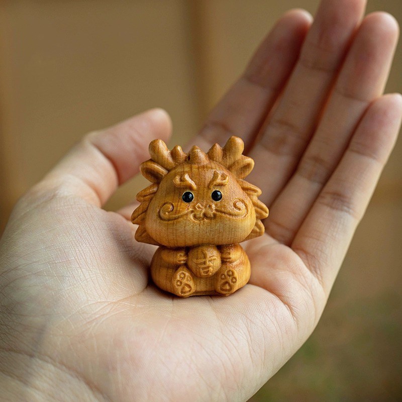 崖柏木十二生肖木雕刻守护鼠牛虎兔龙蛇鸡狗猪手把件摆件桌面|undefined