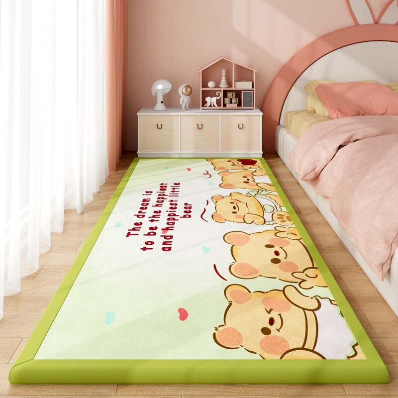 Bedroom Flannel Carpet Cartoon Cute Girly Style Long Thickened Bedside Floor Mat Living Room Coffee Table Stain-Resistant Floor Mat Bedroom Flannel Carpet Cartoon Cute Girly Style Long Thickened Bedside Floor Mat Living Room Coffee Table Stain-Resistant Floor Mat