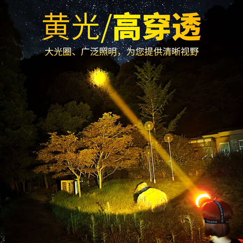 Faro de luz fuerte al aire libre gran luz Taza LED montado en la cabeza recargable lámpara de minero de pesca nocturna súper brillante linterna de sonda de Faro de inducción