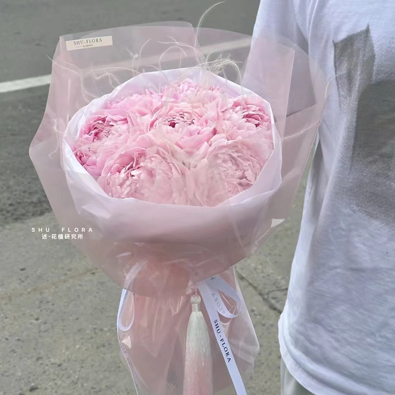 Huashi papel crema fresco embalaje de flores vidricola impermeable regalo florista material de papel de embalaje de flores
