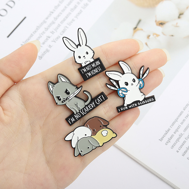 Fashion Rabbit Alloy Stoving Varnish Unisex Brooches display picture 4