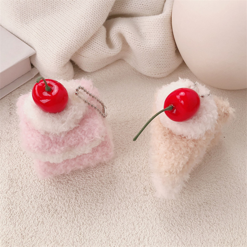 Red roja pastel ceroso suave hamburguesa muñeca colgante de dibujos animados sándwich de felpa perro caliente bolsa llavero accesorios al por mayor