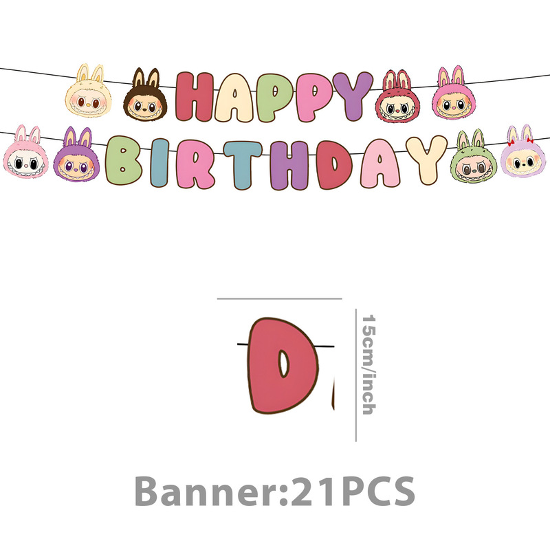 クロスボーダー新しい漫画ラブブパーティー食器子供の誕生日装飾使い捨てテーブルクロス紙皿アレンジメント用品|undefined