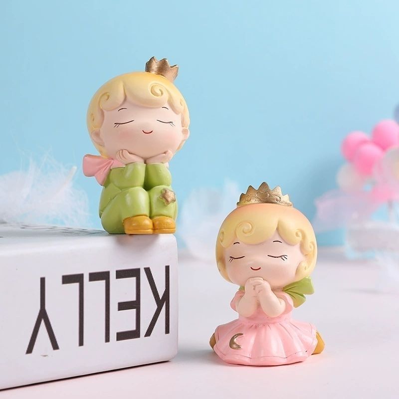ベーキングインターネット有名人の王子と王女の装飾品かわいい誕生日ケーキ子供のパーティーの装飾漫画デザート手作り|undefined