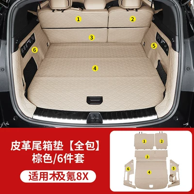 Waterproof Leather Trunk Mat, Backrest | Trunk Mat - 8x-brown-all-inclusive-trunk-mat-6-piece-set-1500