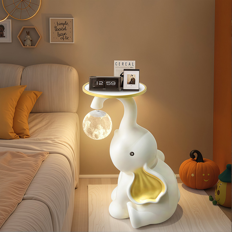 Creative Elephant Living Room Large Floor Decoration TV Cabinet Sofa Side Tray Storage Light Luxury High-end Decorations