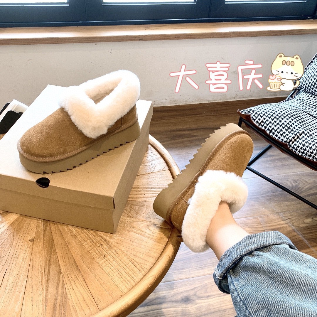 겨울용 스노우 부츠, 두꺼운 밑창, 패셔너블한 퍼 일체형 여성용 숏부츠, 슬립온, 두꺼운 보온 솜덧신, 겨울 스타일