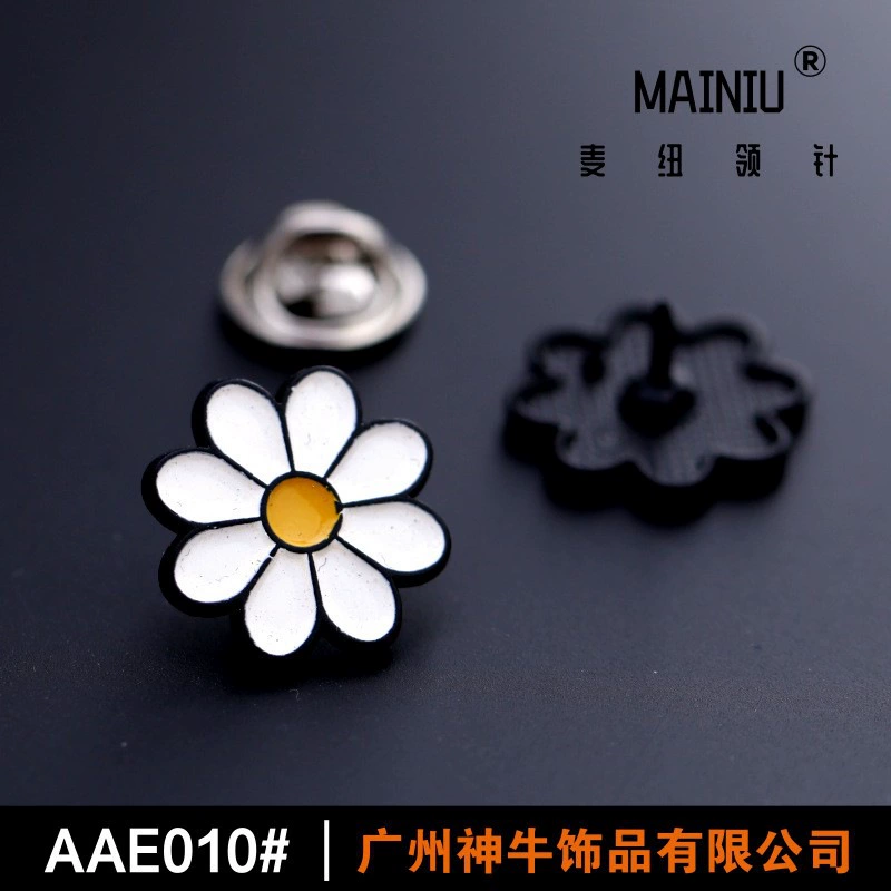 AAE010 Новый популярный маленький булавочный воротник с ромашками для детей, забавный маленький цветочный брошь для рубашки, воротник с шипами, пуговица для воротника рубашки