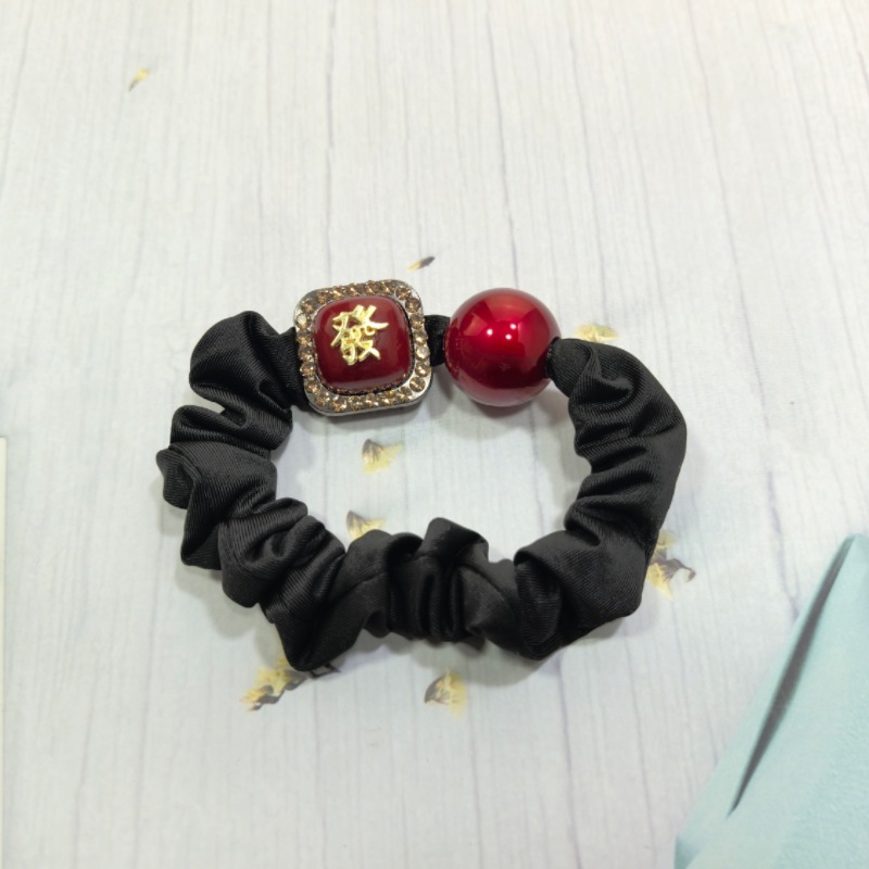 헤어건 그레이 바닥 라인스톤 머리끈