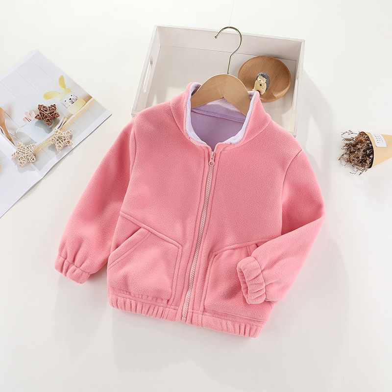 Abrigo para niños primavera y otoño niños y niñas polar Fleece Top nuevo invierno mediano y grande Niños bebé fleece engrosado suéter