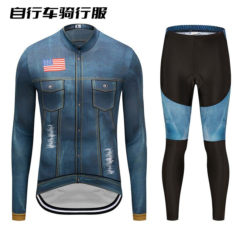 Cross-border New Traditional Cycling Clothing High Elastic Moisture Absorption Breathable Men's and Women's Road Cycling Clothing Long Sleeve suit