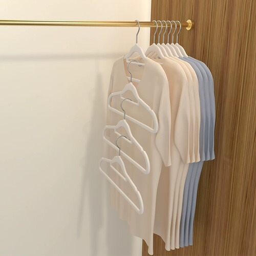 Flocked clothes hangers, household non-slip plastic clothes drying racks, traceless, translucent, anti-shoulder corners, clothes hangers, adult clothing supports, wholesale