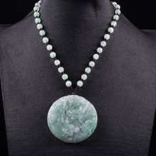 正品缅甸天然进口原石翡翠双面雕刻糯冰种九龙护主玉石吊坠挂件