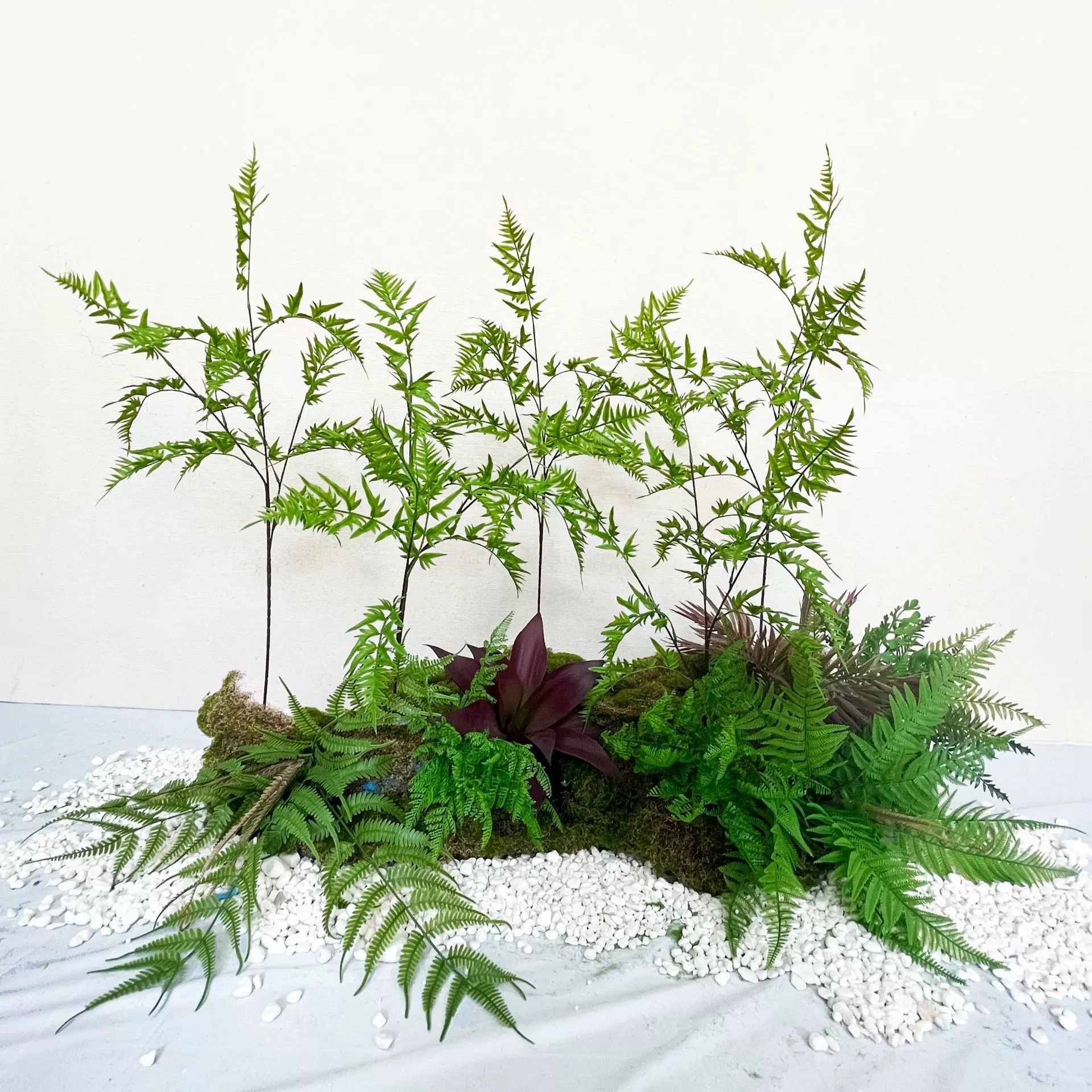 多叶仿真植物手感软胶绿植仿真蕨类植物墙配材蕨草波斯草仿真植物