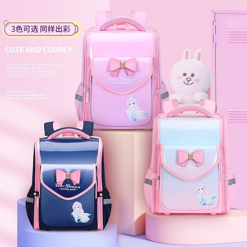 Lindo alto aspecto de gran capacidad de carga-reducción de la chica mochila impermeable columna vertebral protección ligero niños Escuela Primaria estudiante escuela al por mayor