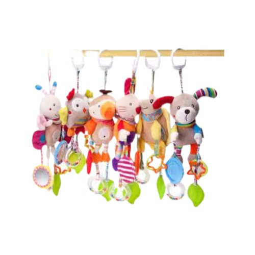 BBSKY cute cartoon animals wind chimes baby toys plush bed trailer hanging toys can be imported