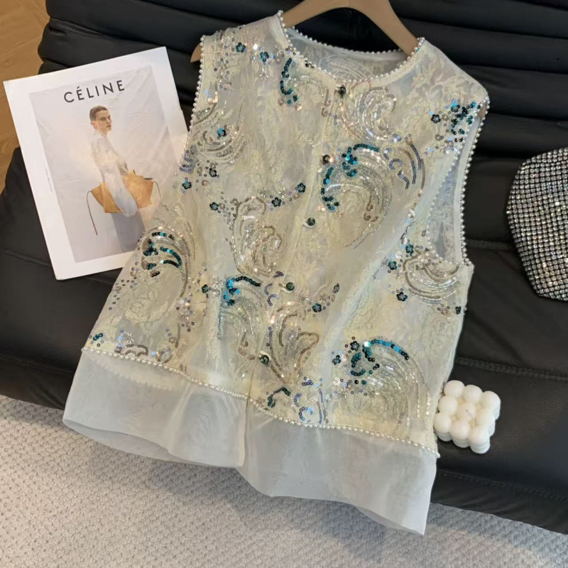 Heavy Beading New Chinese Style Women's Vest European Station 2026 New Model High-End Socialite Style Waistcoat Heavy Beading New Chinese Style Women's Vest European Station 2026 New Model High-End Socialite Style Waistcoat