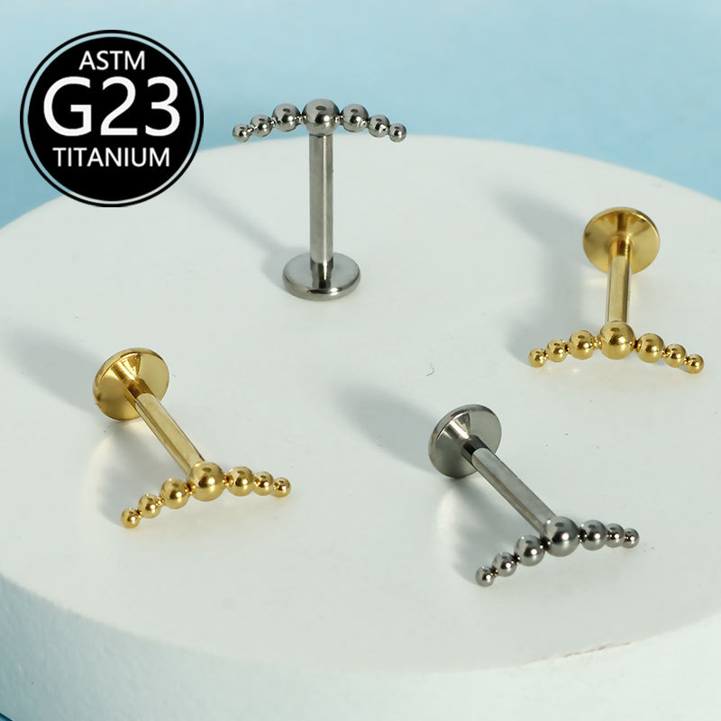 Labret piercing jewelry detail image