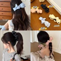 法式黑色蝴蝶结香蕉夹高级感新款韩系后脑勺高马尾发夹鲨鱼夹头饰