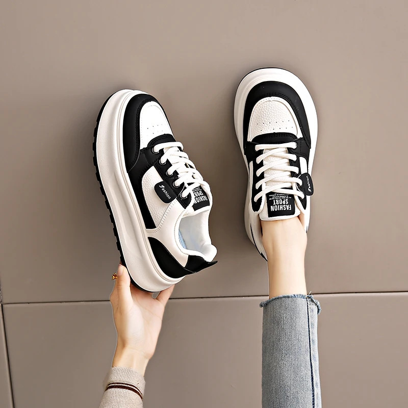Women's Genuine Leather White Sneakers with a Stepping-On-Clouds Feel, 2026 Spring New Popular Versatile Thick-Soled Casual Sports Student Sneakers Women's Genuine Leather White Sneakers with a Stepping-On-Clouds Feel, 2026 Spring New Popular Versatile Thick-Soled Casual Sports Student Sneakers