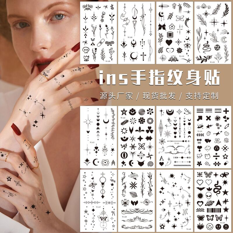 Cross-Border New Product Flower Arm Tattoo Stickers Dark Personality Animal Butterfly Flower Trendy Sexy Tattoo Temporary Tattoo Stickers