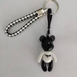 Classic bag keychain creative cartoon violent bear cute pendant personality doll two-piece small gift wholesale