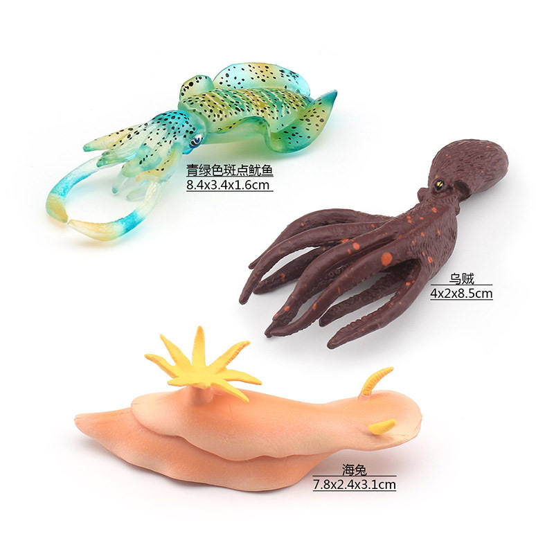Simulación transfronteriza modelo animal marino sólido mar conejo calamar Punto Verde calamar modelo estático juguete