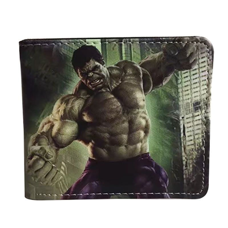 Superhéroe de dibujos animados anime periférico corto Niños estudiante masculino y femenino Cartera de dibujos animados cartera titular de la tarjeta