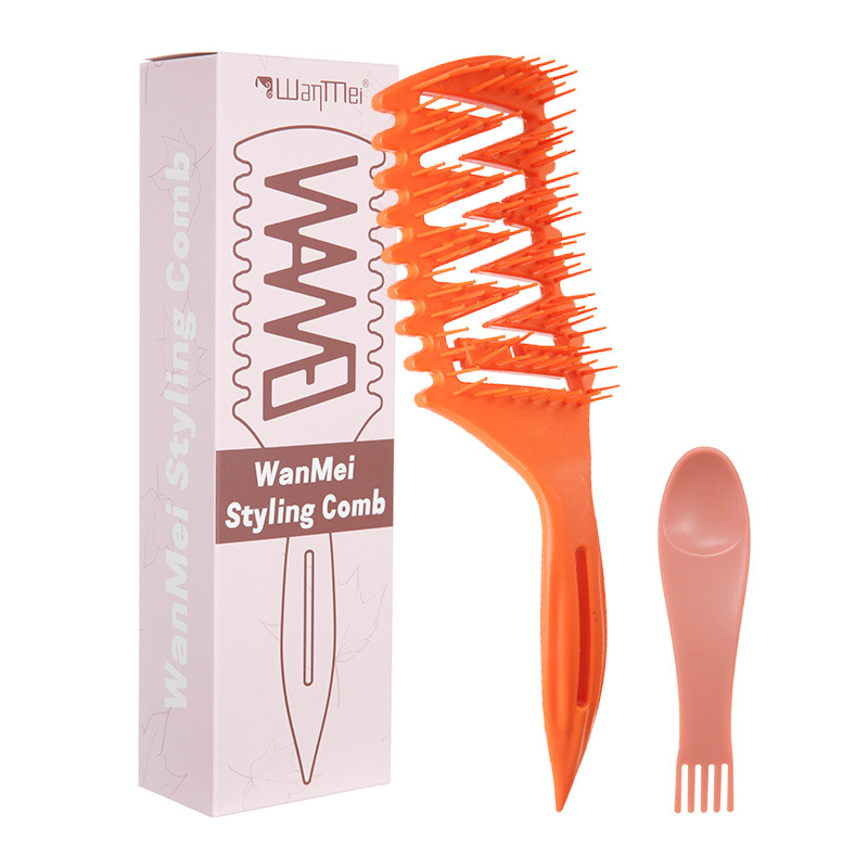 Hot sale cabello WANMEI hueco pein de modelado multifuncional extrusor de pasta de cola afilada pein flojo rebote rizado