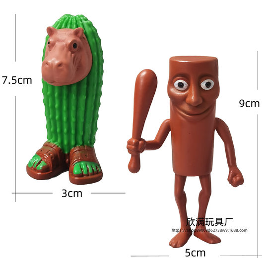 Cross-border Shanhaijing Shark Wooden Stick Man Doll Model Ornaments 8 Bags