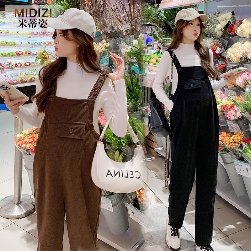 Maternity Overalls Spring & Fall 2025 New Small Corduroy Overalls Autumn and Winter Maternity Wear for Women to Wear Outside