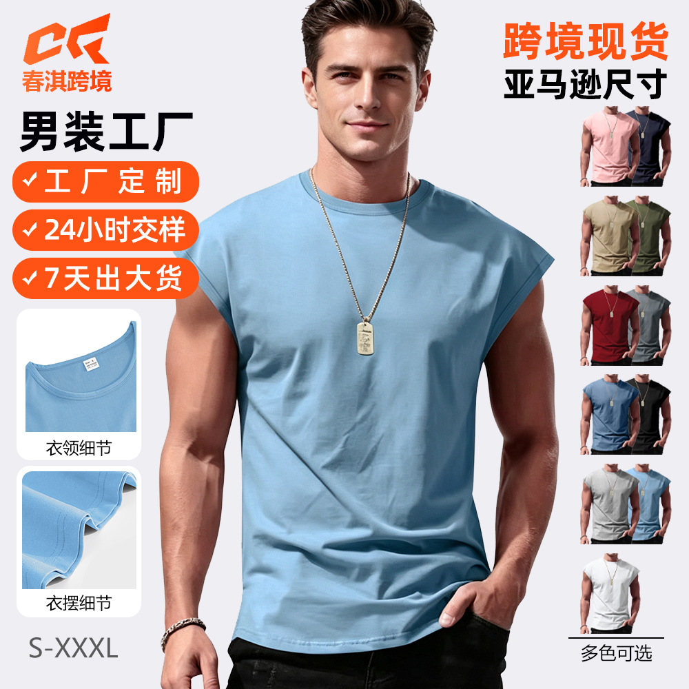 Playera sin Mangas Deportiva para Hombre de Poliéster, Secado Rápido, Transpirable, para Uso Casual image 1