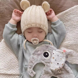 Neonatal soothing doll baby gum pacifier chain animal comfort towel 0-6 months to accompany sleep early education toys