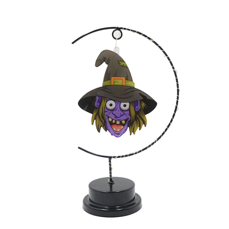 ハロウィーン新商品鉄芸魔女造形灯クモコウモリled銅線灯鬼節パーティー雰囲気装飾灯|undefined