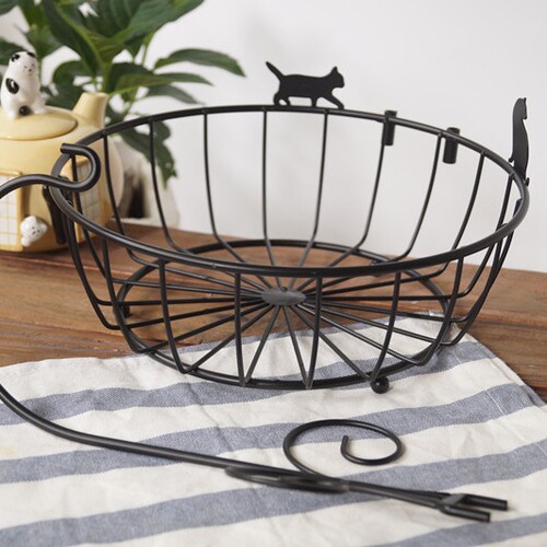 Japanese groceries creative cat posture wrought iron fruit basket living room snack storage metal fruit bowl
