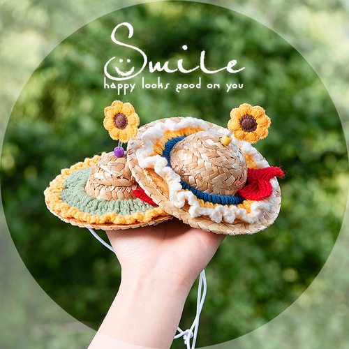 Summer Pet Hat Cute Cat Dragonfly Sunflower Headband Puppy Kitten Grass Hat Accessory Golden Hair Band