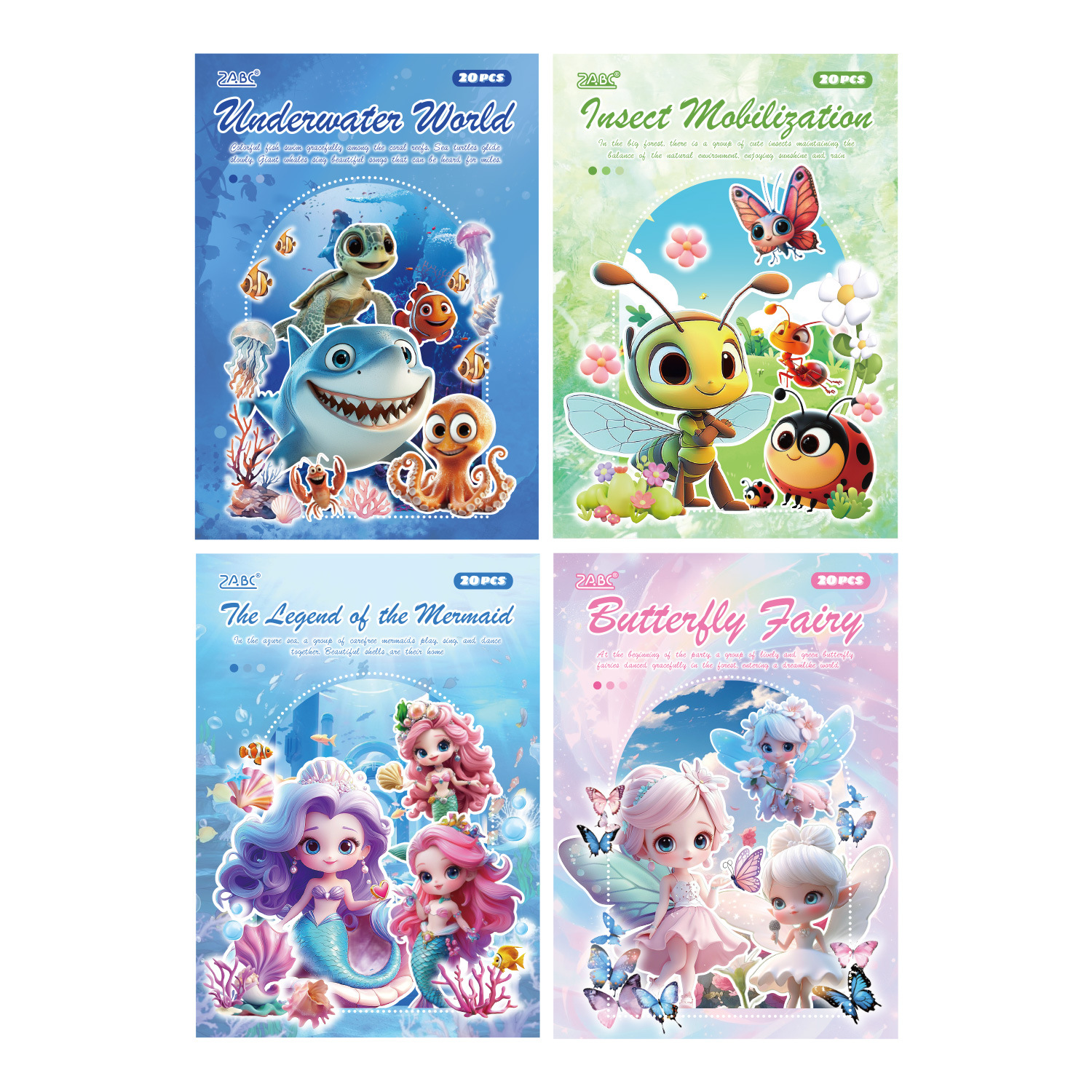 Vientiane Biology Series Ocean Cartoon Lindo animal creativo pet impermeable manual material decorativo collage pegatinas